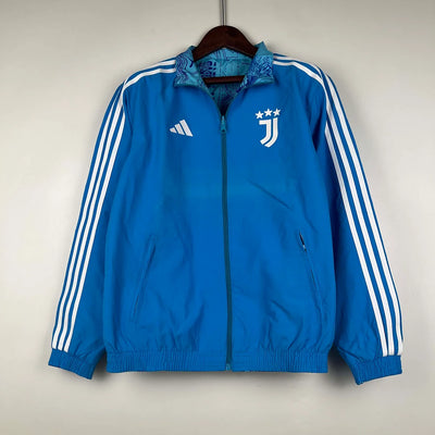 2023-2024 Juventus Reversible Windbreaker Blue Soccer Jersey