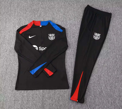 Tuta da allenamento Barcellona Half-Pull 2024/2025 Maglia nera