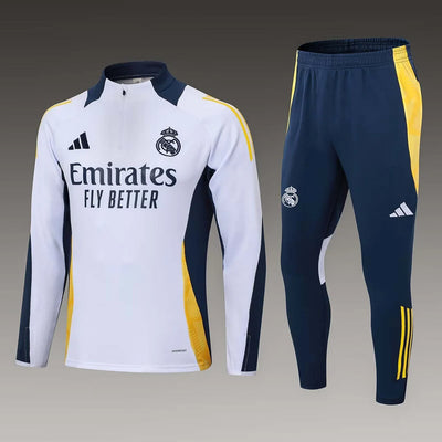 Tuta da allenamento mezza manica Real Madrid 2024/2025 Maglia da calcio bianca